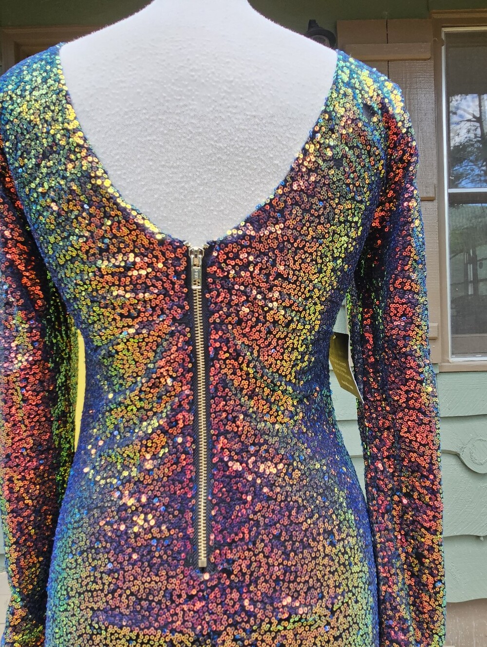 NWT Charlotte Russe Iridescent Sequin Bodycon Dress S - Picture 14 of 15
